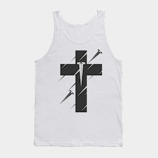 The cross of Jesus Christ pierced with nails Tank Top